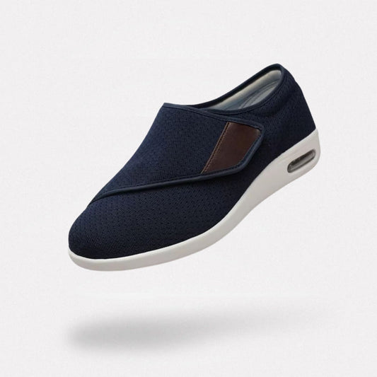 Women's orthopedic shoes closed by a hook-and-loop strap across the instep