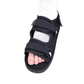 Post-op recovery shoe with an open adjustable upper that fits over a bandage or cast