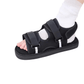 Post-op recovery shoe with an open adjustable upper that fits over a bandage or cast
