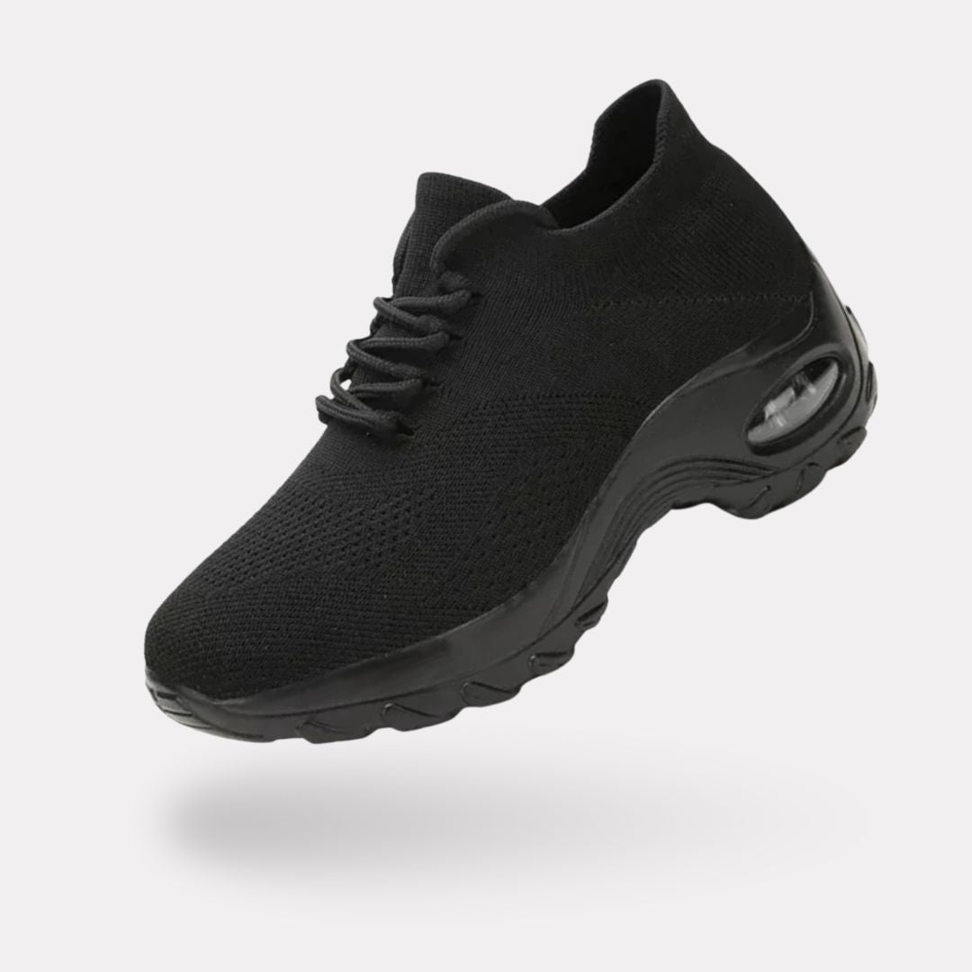 Orthopedic comfort shoes with a cushioned sole, in black, gray, white and pink