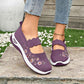Slip-on orthopedic comfort shoes for women with a cushioned sole, in purple, black, green and gray