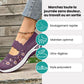 Slip-on orthopedic comfort shoes for women with a cushioned sole, in purple, black, green and gray