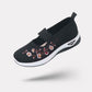 Slip-on orthopedic comfort shoes for women with a cushioned sole, in purple, black, green and gray