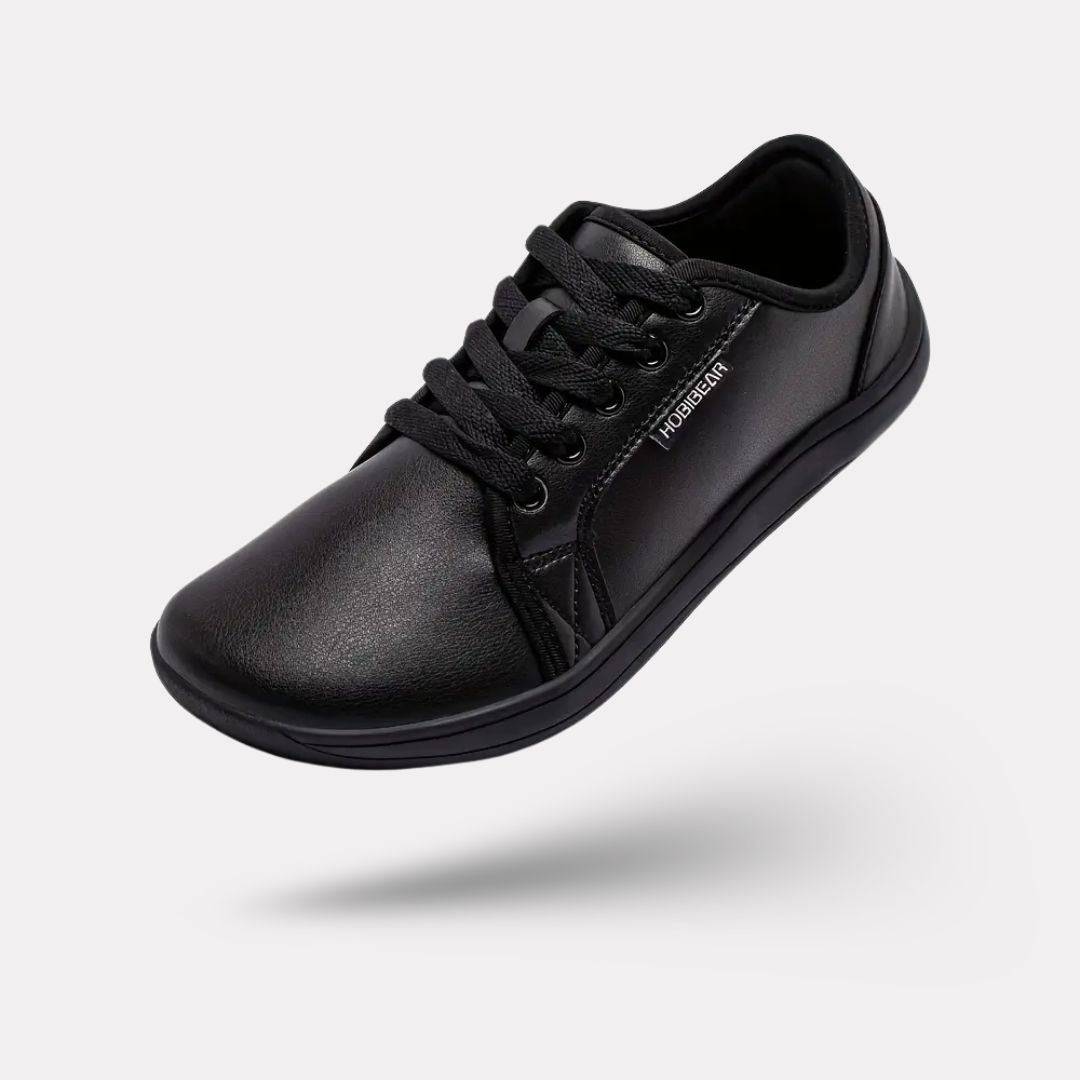 Caramel leather barefoot shoes with a wide toe box and a thin flexible sole