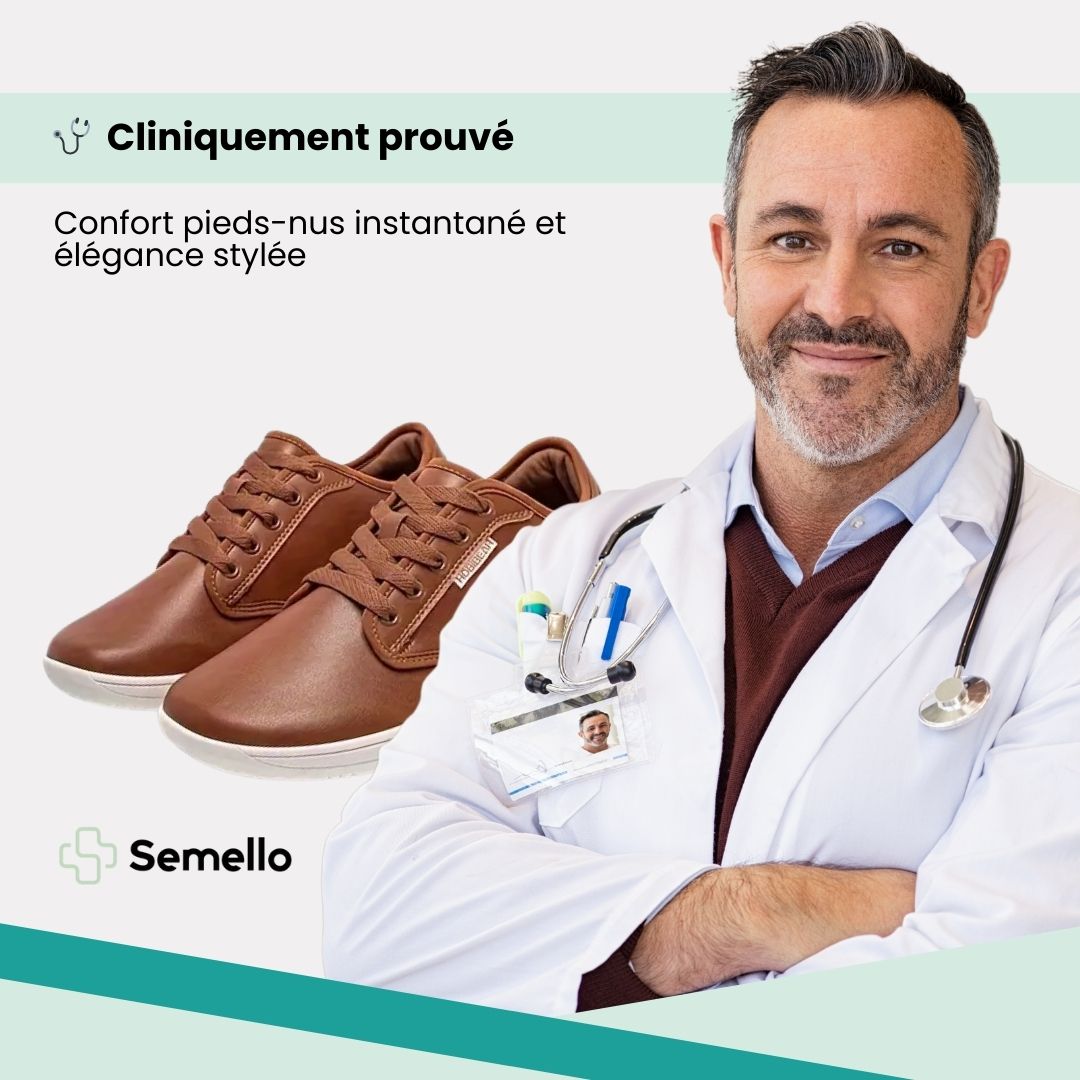 Caramel leather barefoot shoes with a wide toe box and a thin flexible sole