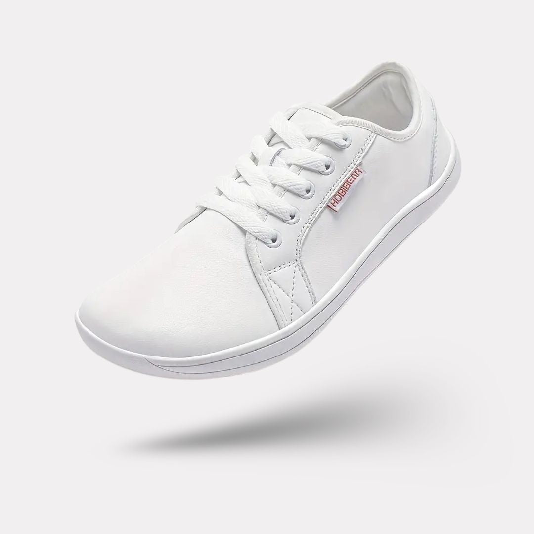 Caramel leather barefoot shoes with a wide toe box and a thin flexible sole