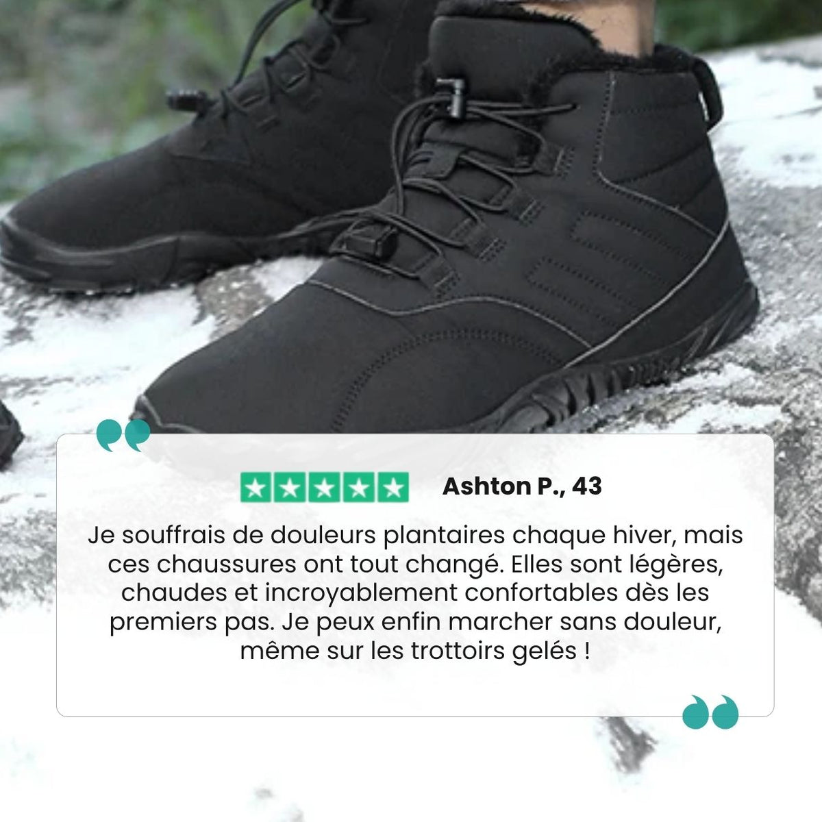 Green winter barefoot shoes with a lined upper and a flat wide toe box