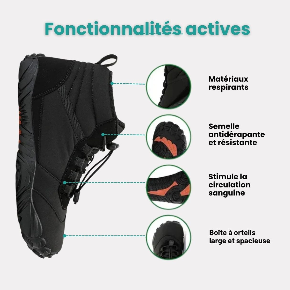 Insulated barefoot shoes in black, brown and navy with a thin flexible sole