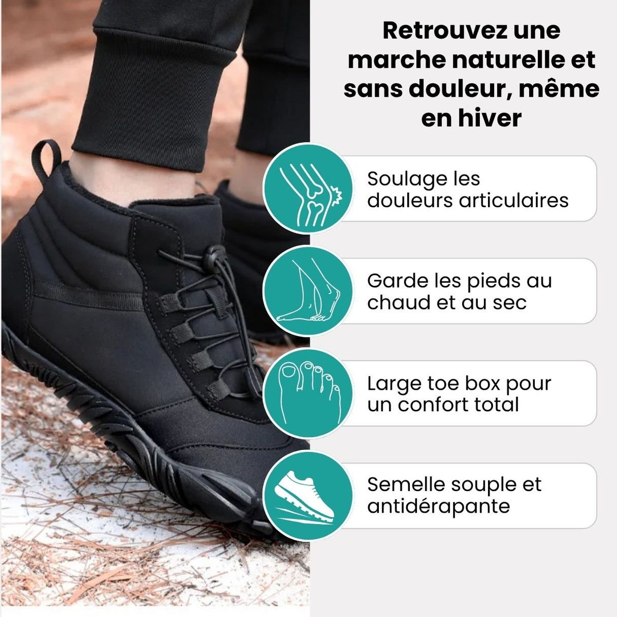 Insulated barefoot shoes in black, brown and navy with a thin flexible sole