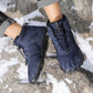 Waterproof winter barefoot shoes with a thin sole and warm lining, in brown, black, gray or blue