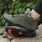 Fleece-lined waterproof winter barefoot shoes in brown, black and olive green