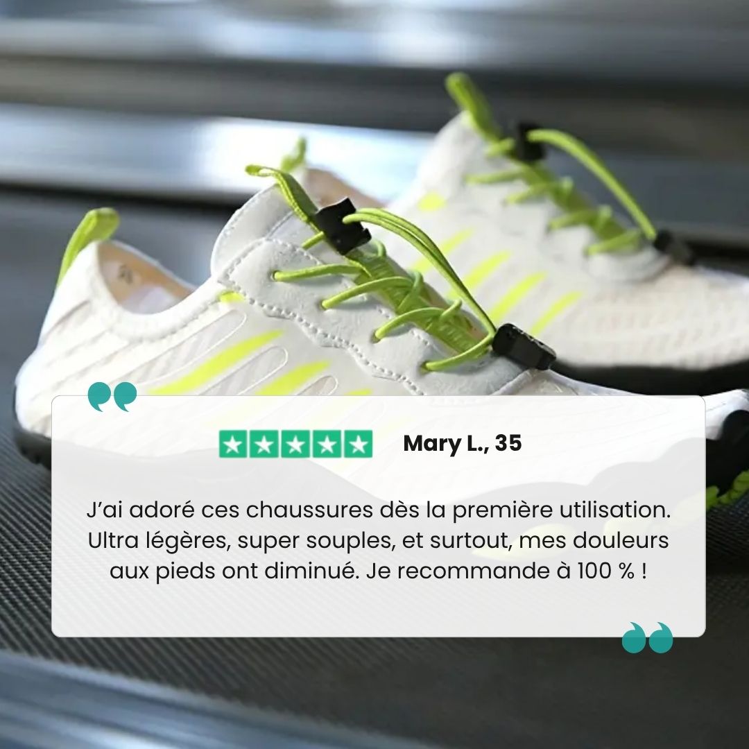 Minimalist barefoot sneakers with a thin sole and a foot-shaped toe box