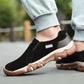 Men's orthopedic walking shoes with a cushioned sole, in black, gray, dark blue and sand