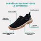 Men's orthopedic walking shoes with a cushioned sole, in black, gray, dark blue and sand