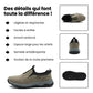 Orthopedic walking shoes with a padded collar, in dark blue, khaki, black, brown and green
