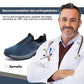 Orthopedic walking shoes with a padded collar, in dark blue, khaki, black, brown and green