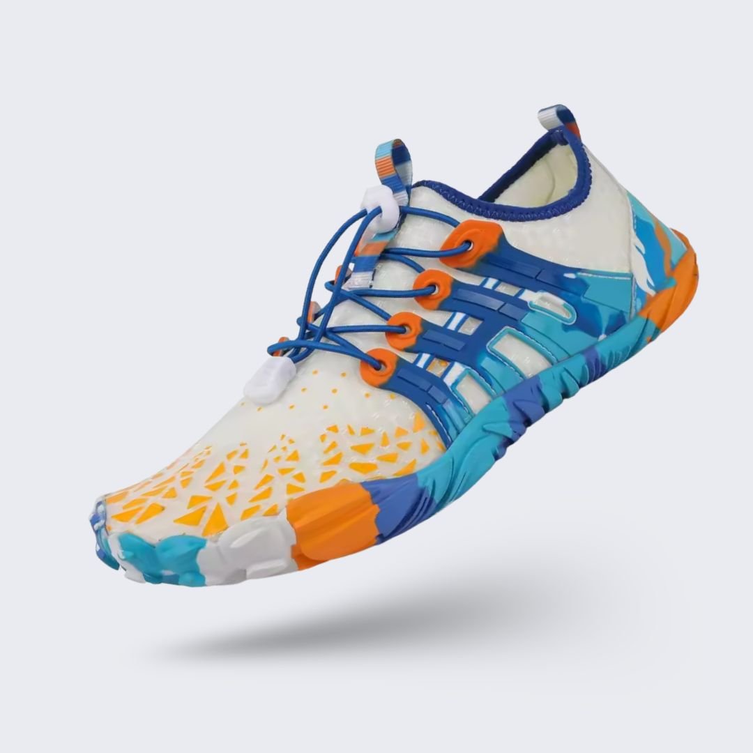 Lightweight kids beach shoes with quick-drying mesh uppers and thin flexible soles