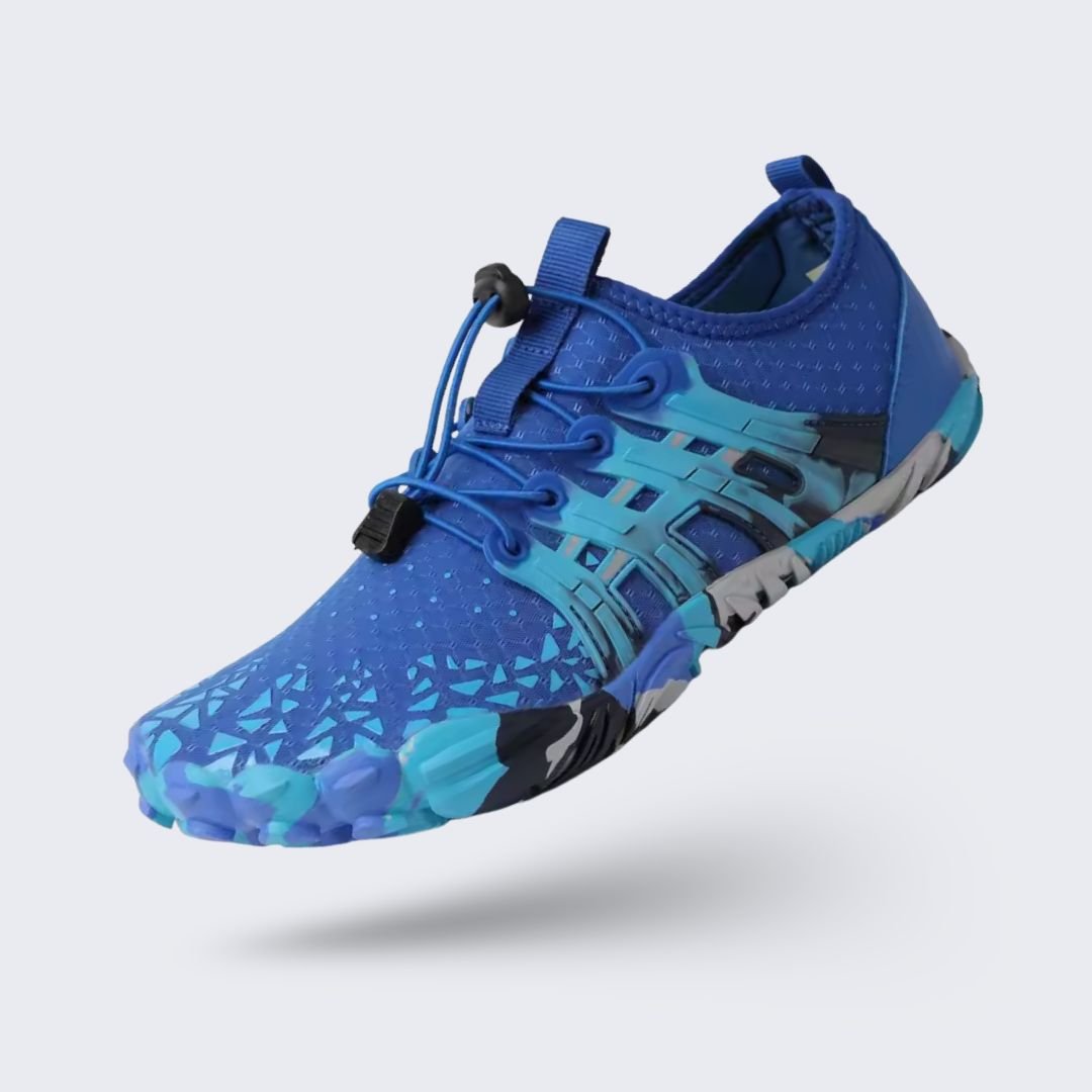 Lightweight beach shoes with a quick-dry mesh upper and flexible sole for wet sand