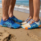 Lightweight beach shoes with a quick-dry mesh upper and flexible sole for wet sand