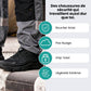 Black orthopedic safety shoes with a reinforced toe cap and cushioned sole