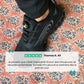 Black and gray orthopedic safety shoes with reinforced toe caps and cushioned midsoles