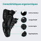 Black and gray orthopedic safety shoes with reinforced toe caps and cushioned midsoles