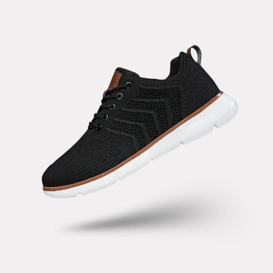 Breathable orthopedic dress shoes with a perforated upper, in black, caramel and gray