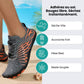 Quick-drying mesh water shoes with non-slip rubber soles, pulled on over bare feet