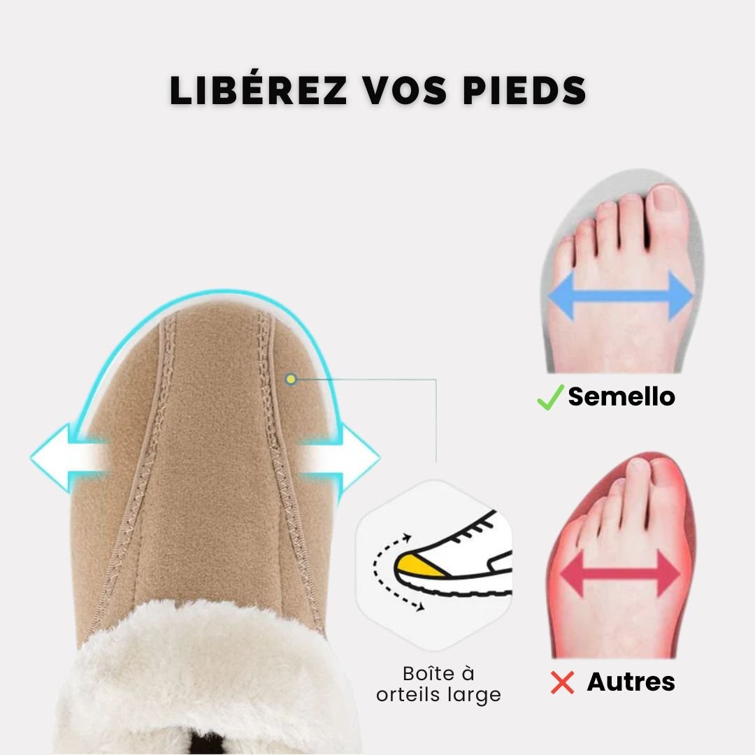 Winter comfort shoes with a stretchy wide forefoot that eases pressure on a bunion
