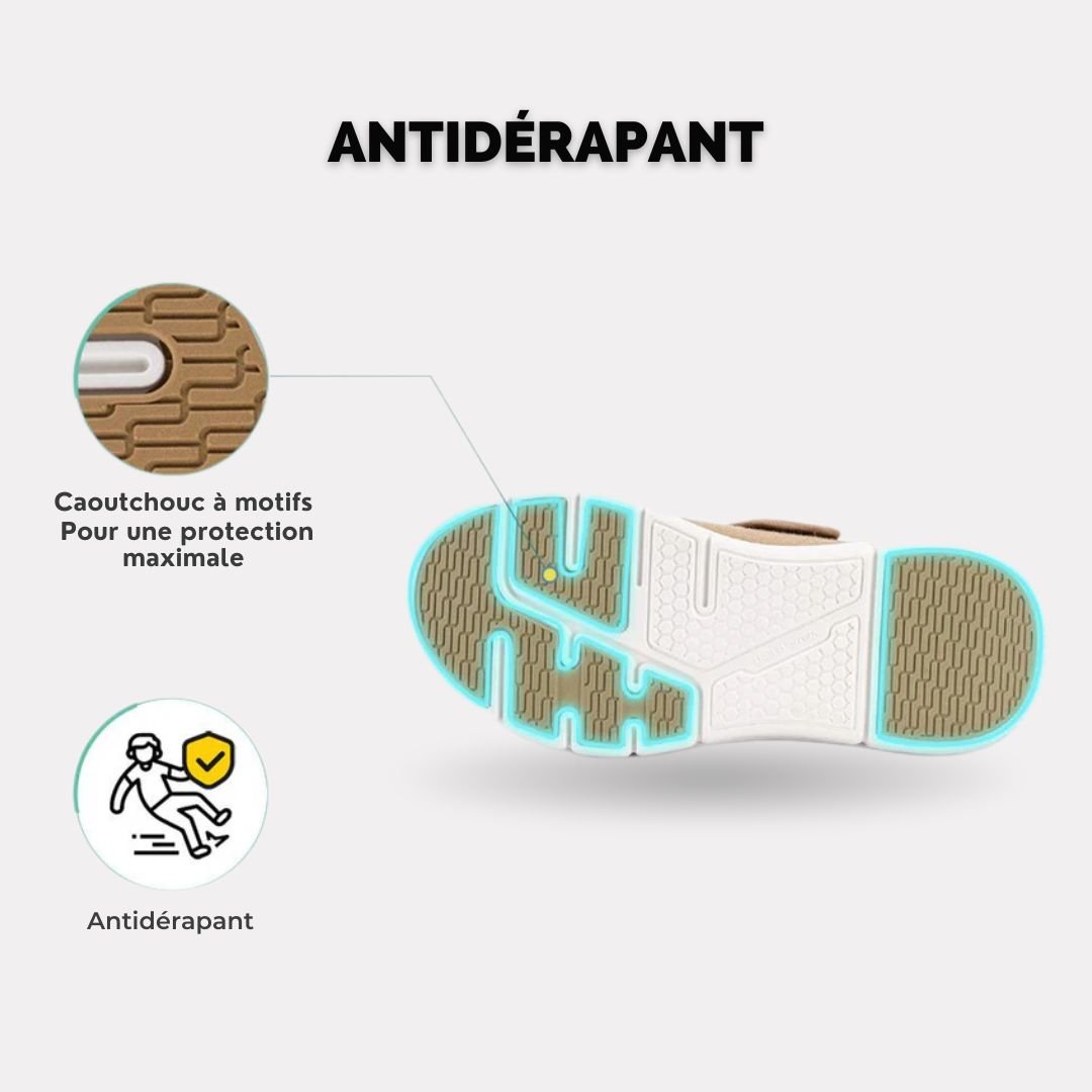Winter comfort shoes with a stretchy wide forefoot that eases pressure on a bunion