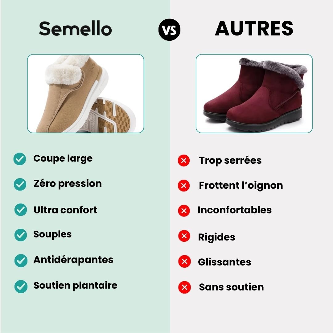 Winter comfort shoes with a stretchy wide forefoot that eases pressure on a bunion