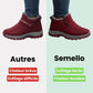 Red winter shoes for women with a warm lining and an easy slip-on fit