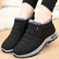 Red winter shoes for women with a warm lining and an easy slip-on fit