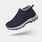 Red winter shoes for women with a warm lining and an easy slip-on fit