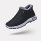Red winter shoes for women with a warm lining and an easy slip-on fit