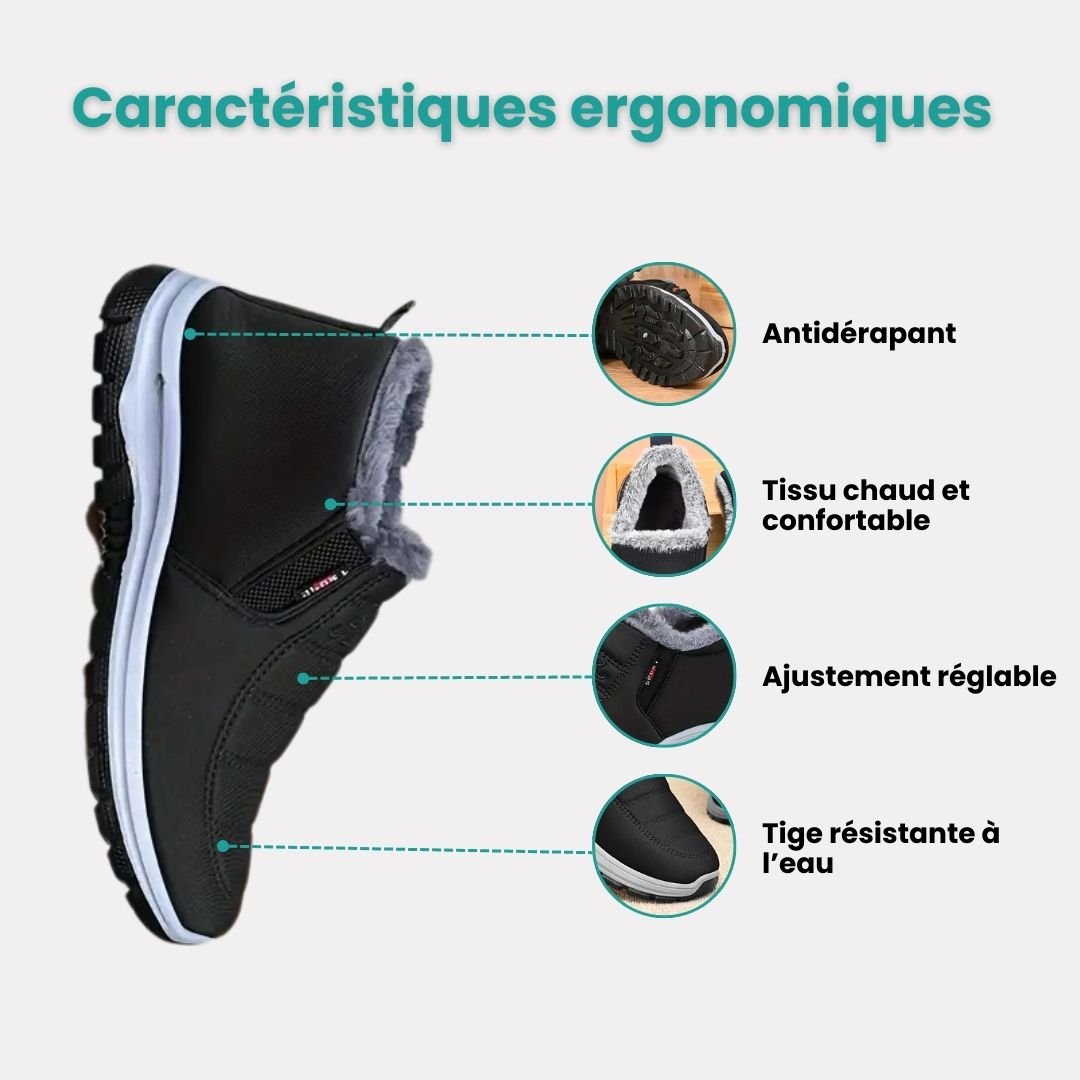 Men's insulated cotton winter shoes with a padded collar around the ankle