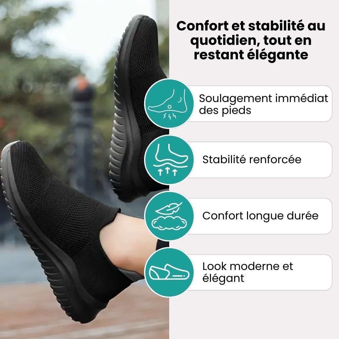 Women's orthopedic high-top shoes that rise over the ankle, in black, pink and gray