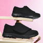 Lightweight orthopedic shoes with adjustable straps over the instep, in pink, black, gray and beige
