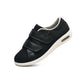Orthopedic shoes with a wide hook-and-loop strap across the instep for easy slip-on