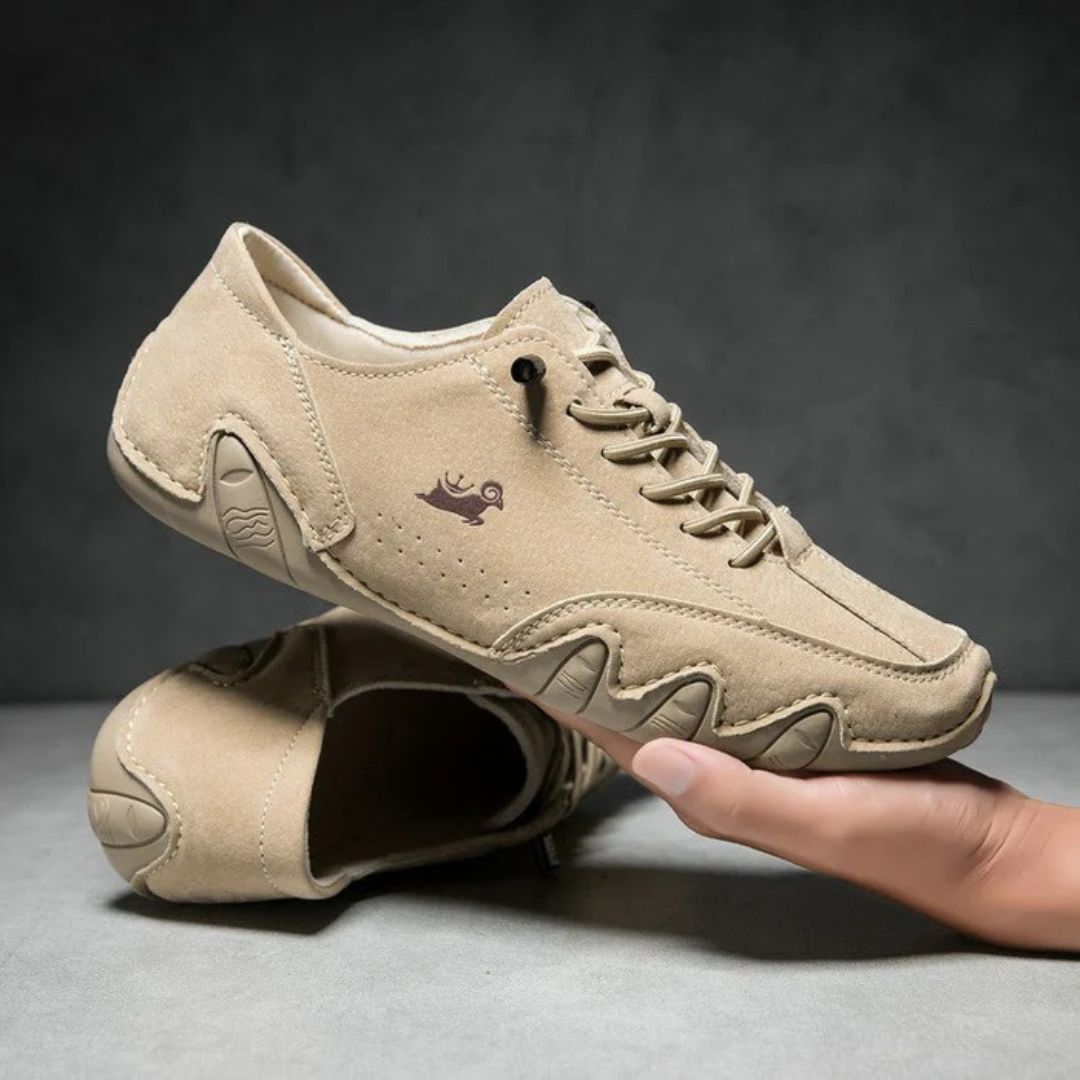 Leather shoes with a supportive orthopedic footbed, in white, black, gray, khaki, brown and green