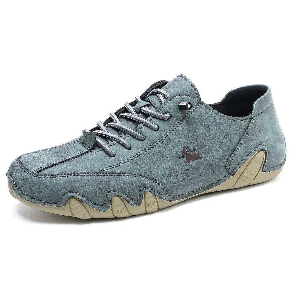 Leather shoes with a supportive orthopedic footbed, in white, black, gray, khaki, brown and green