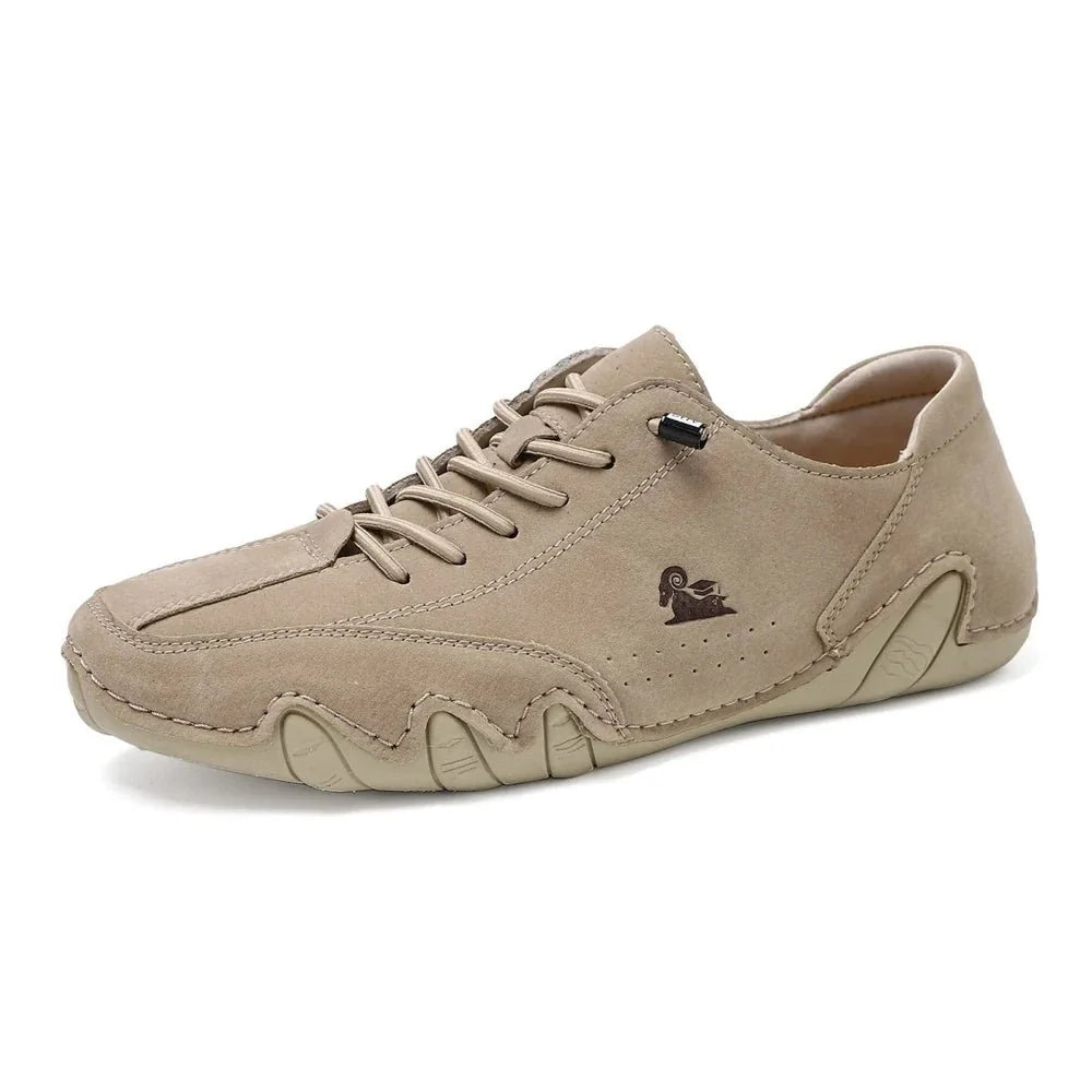 Leather shoes with a supportive orthopedic footbed, in white, black, gray, khaki, brown and green