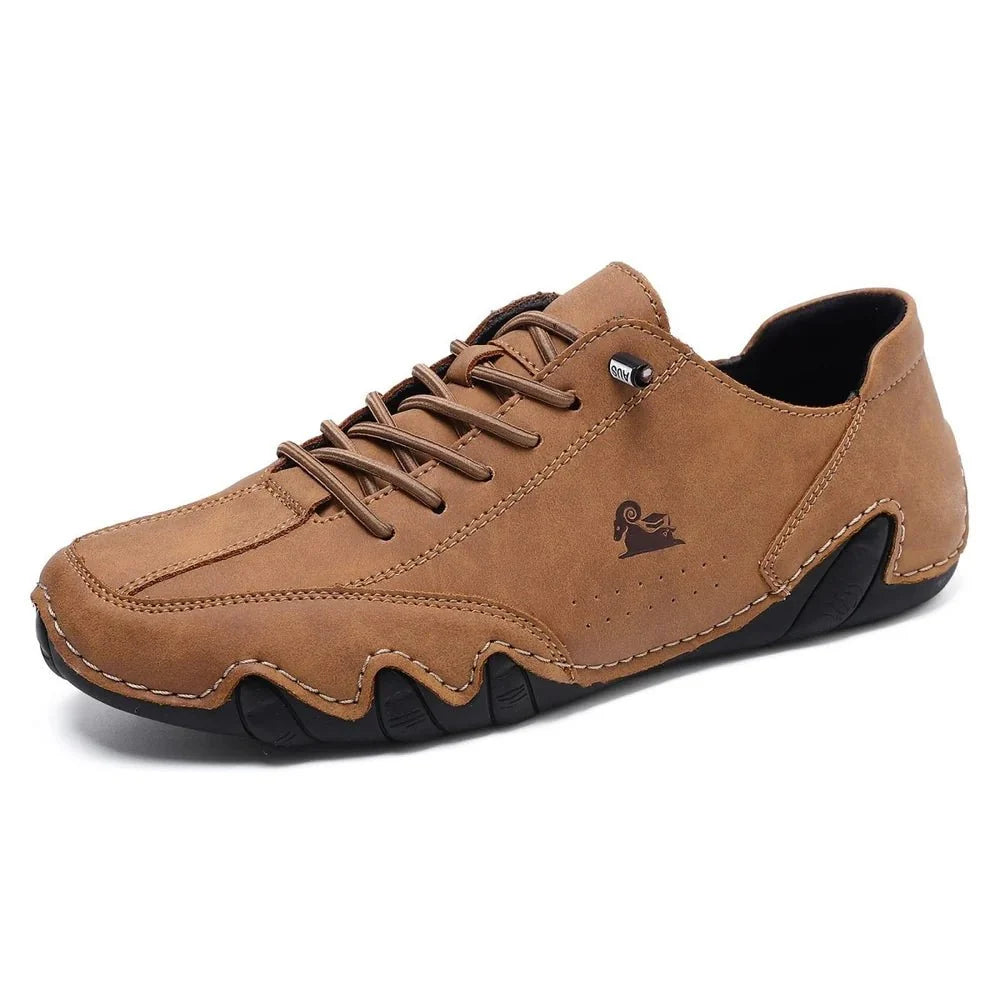 Leather shoes with a supportive orthopedic footbed, in white, black, gray, khaki, brown and green
