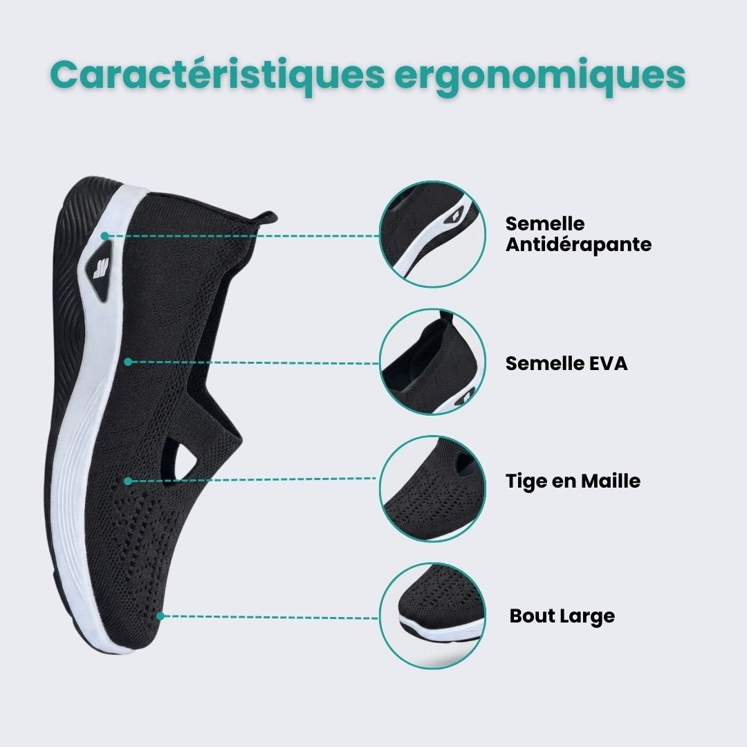 Lightweight breathable summer shoes for women with a cushioned arch-support sole, in cream and green