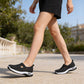 Lightweight breathable summer shoes for women with a cushioned arch-support sole, in cream and green