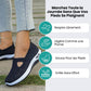 Lightweight breathable summer shoes for women with a cushioned arch-support sole, in cream and green