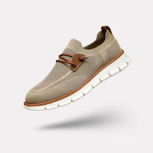 Gray casual orthopedic shoes for men with a lace-up front and thick cushioned sole