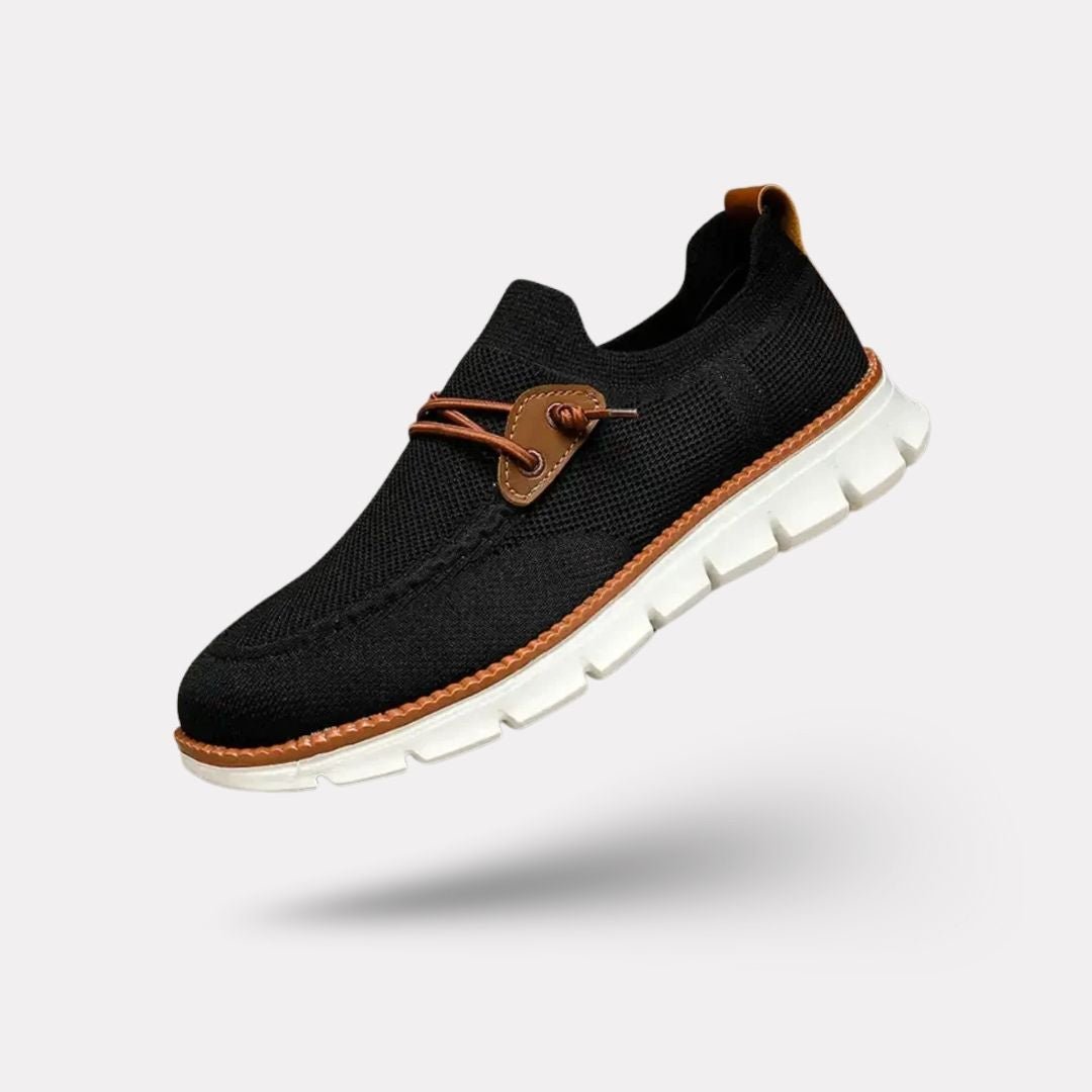 Gray casual orthopedic shoes for men with a lace-up front and thick cushioned sole