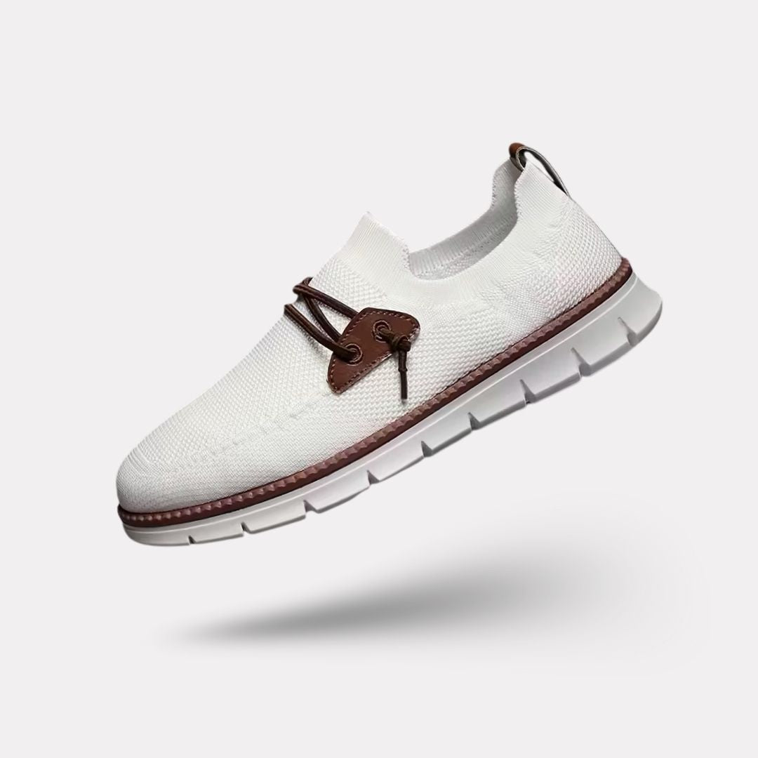 Gray casual orthopedic shoes for men with a lace-up front and thick cushioned sole