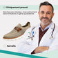 Gray casual orthopedic shoes for men with a lace-up front and thick cushioned sole